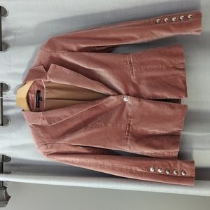 Pink velvet blazer